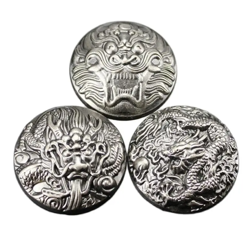 35mm Oriential Dragon Embossed Shield Badge Purse Snap Buckle For Wallet Belt Bag Jeans Phone Case Dog Collar DIY Accessories