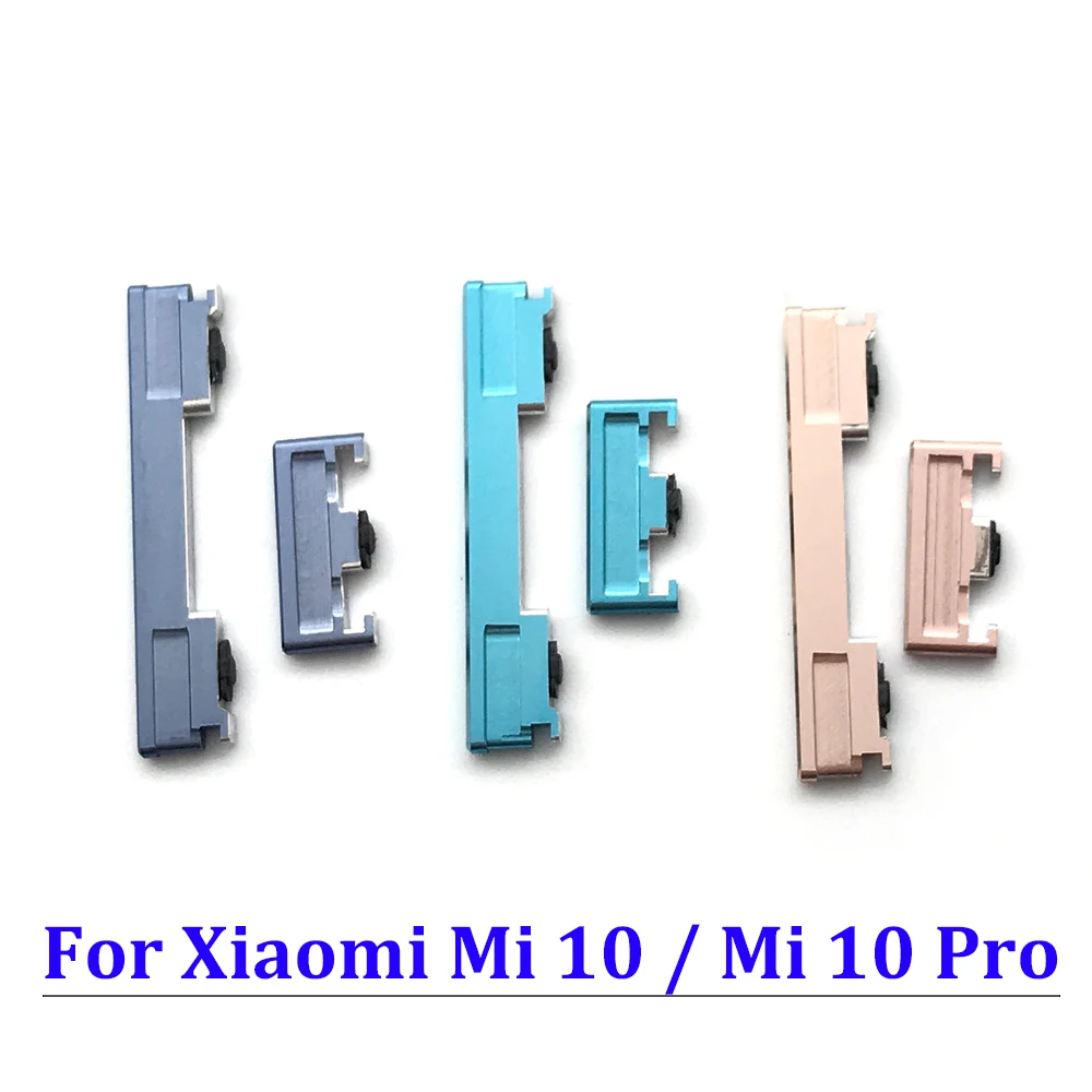 2Pcs，NEW For Xiaomi Mi 10 / Mi 10 Pro Mi 10T Lite Redmi Note 10 Pro 10 5G Side Keys Power and Volume Buttons Replacement