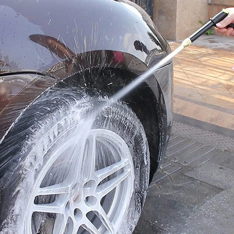 Pistola de agua portátil de alta presión, limpieza de Metal ajustable, máquina de lavado de coches, manguera de riego de jardín, boquilla de