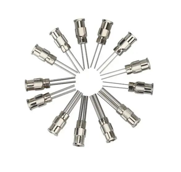 Penuh Stainless Steel Double Tabung Jarum Presisi Dispensing Lem Jarum Logam Pengeluaran Aksesoris dan Perlengkapan