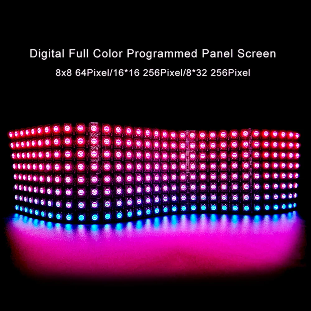 DC5V WS2812B RGB LED Panel Light Individually Addressable Pixels Digital Module Matrix Flexible Screen WS2812 IC 8x8 16x16 8x32