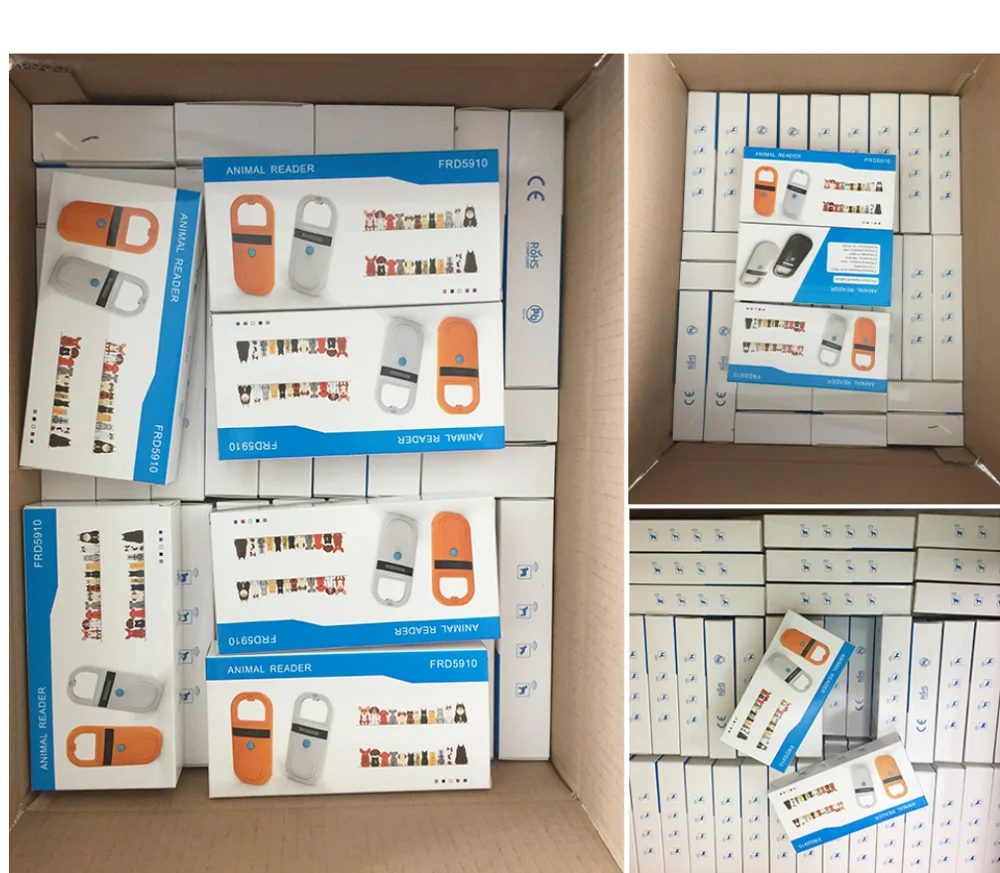 Handheld 134.2KHz 125kHz Animal RFID Reader Pet Cat Dog Microchip Scanner FDX-B Glass Chip  Tag Reader with Tags