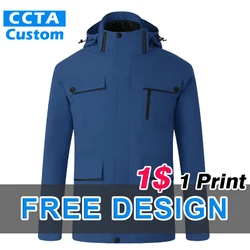 Winter High-end Hooded Jacket Custom Logo Warm Coat Team Customize Men's Waterproof Windbreaker