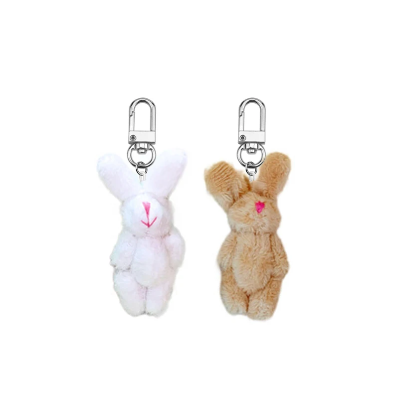 Cute Girls Fluffy Fur Mini Rabbit spilla per le donne Tiny Bunny Pin Coat maglione cappello zaino Badge gioielli regali per feste