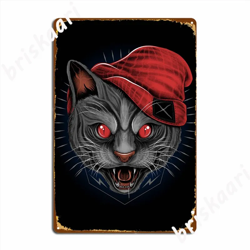 Wild Angry Cat Awesome Eye Metal Plaque Poster Wall Pub Club Bar Design Garage Decoration Tin Sign Poster