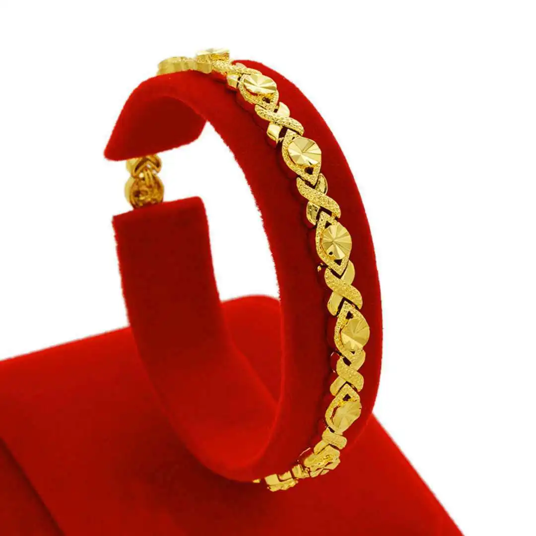 24K Gold Plated 8mm Bracelet Watch Deduction Women\'s Watch Chain Hand Ornaments Gold Plated Jewelry Popular Wholesale