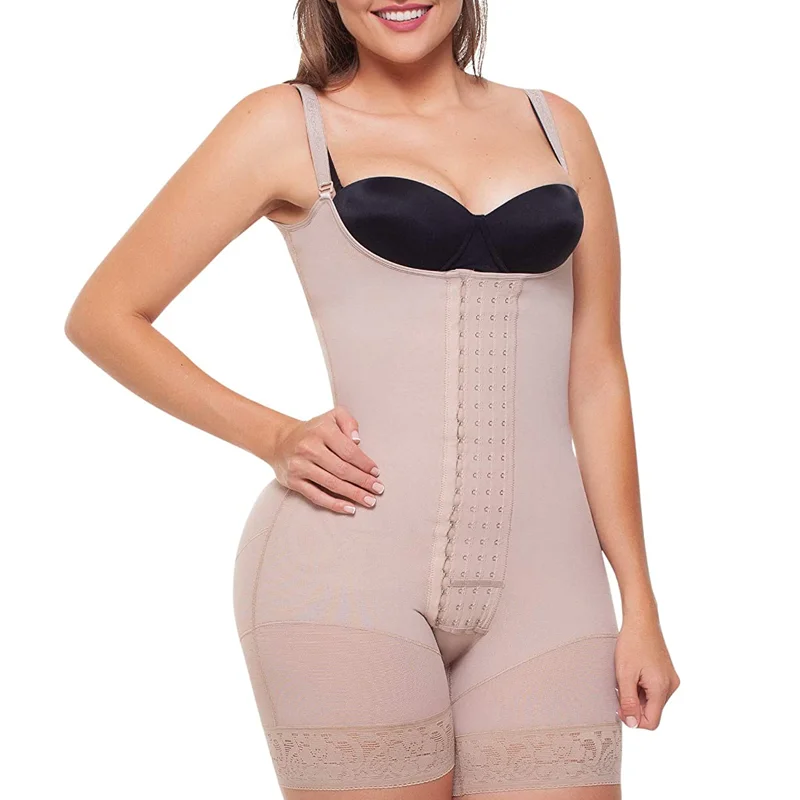 Fajas Colombianas Shapewear Abdomen Control Double Bodysuit Waist Trainer High Compression Garment Curvaceous Women's Shapewear