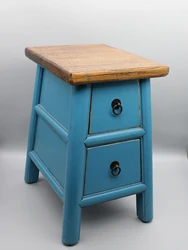 Tabouret avec 2 tiroirs, petite table, petite armoire