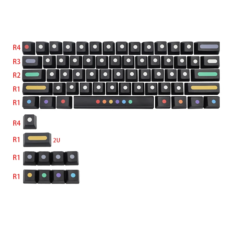 

71 Keys/set Dots Keycap For GH60 GK64 PBT 5 Sides Dye Subbed Key Caps For Mechanical Keyboard with MX Switch OEM Profile