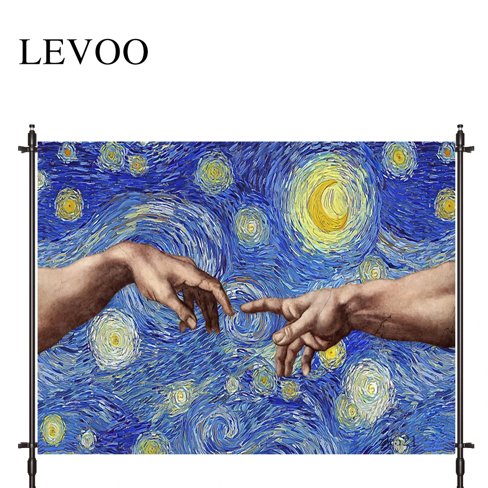 LEVOO new photo backdrop Van Gogh's paintings birth of the mythical Adam backdrop for photo studio photocall vinyl background