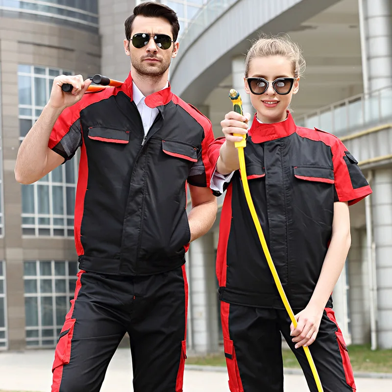 Work Clothing Set Workwear Men Worker Coveralls Workmen Uniforms Car Repairmen Workshop Fashion Work Suit Mechanical Jacket Pant