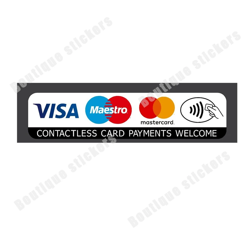 Contactless Credit Card VISA Mastercard Maestro Payment Sticker Taxi Shop Waterproof Sunscreen Anti-UV Practical Decal