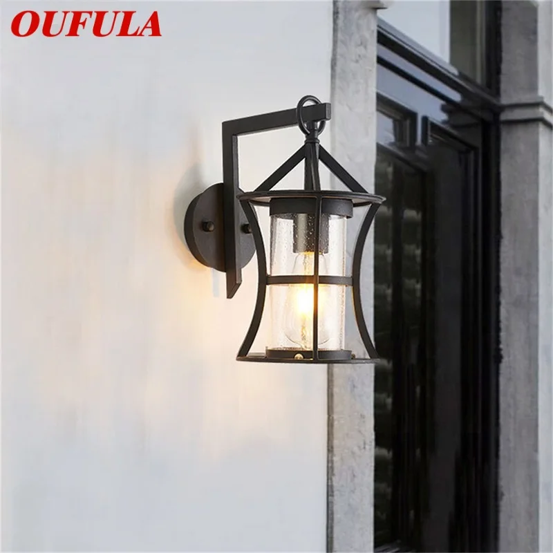 

OUFULA Outdoor Classical Wall Lamp LED Light Waterproof IP65 Sconces For Home Porch Villa Decoration