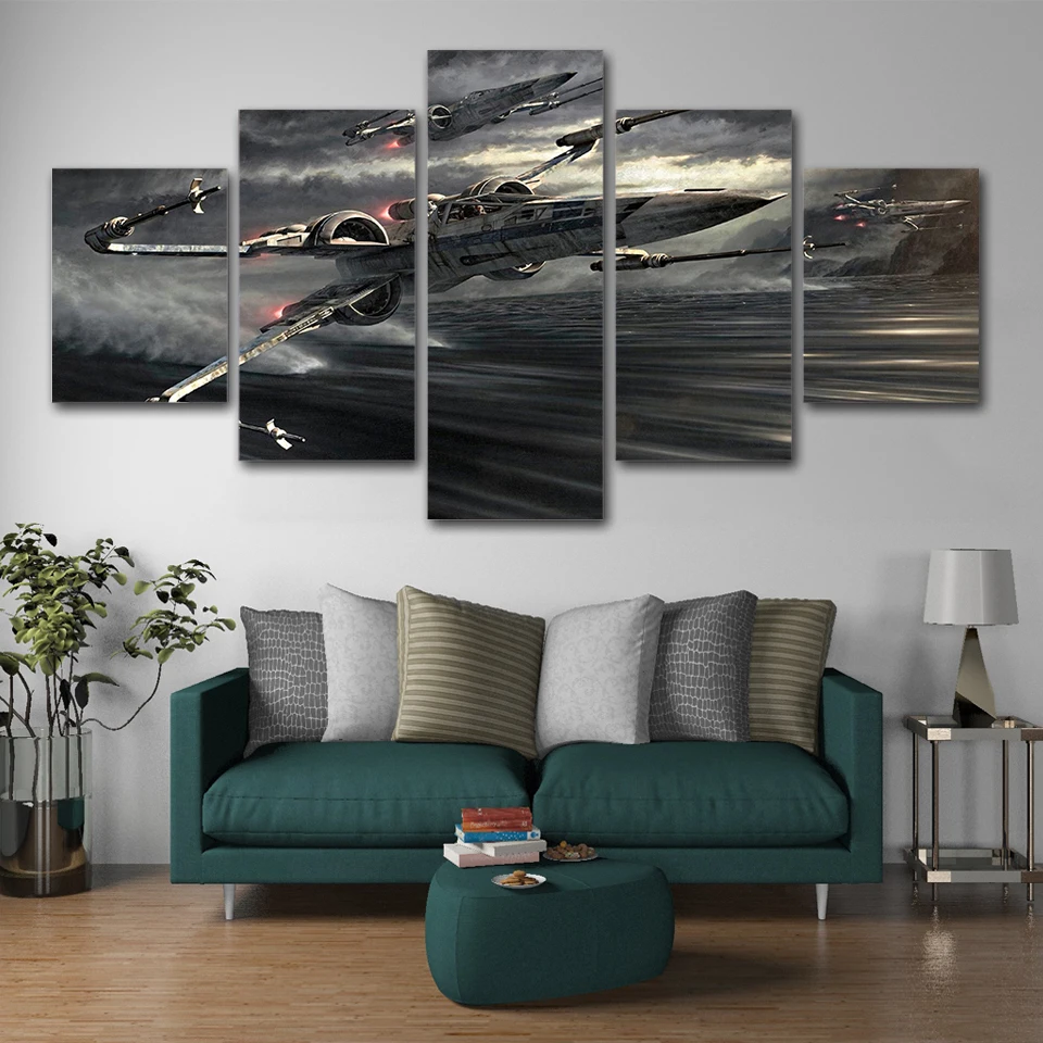 

No Framed Canvas 5Pcs Fighter Aviation Posters Wall Art Prints Pictures Home Decor Prints Accessories For Living Room Paintings