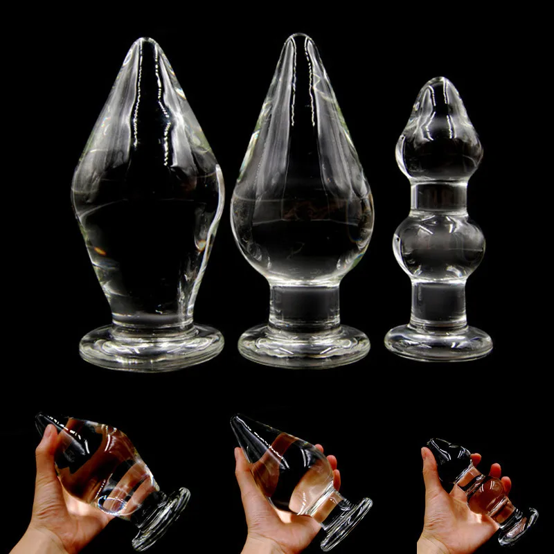 Dia 48/75/80mm Pyrex Crystal Glass Anal Plug Big Long Glass Butt Plug Penis G-spot Male Masturbator Dildo Sex Toys For Woman Men