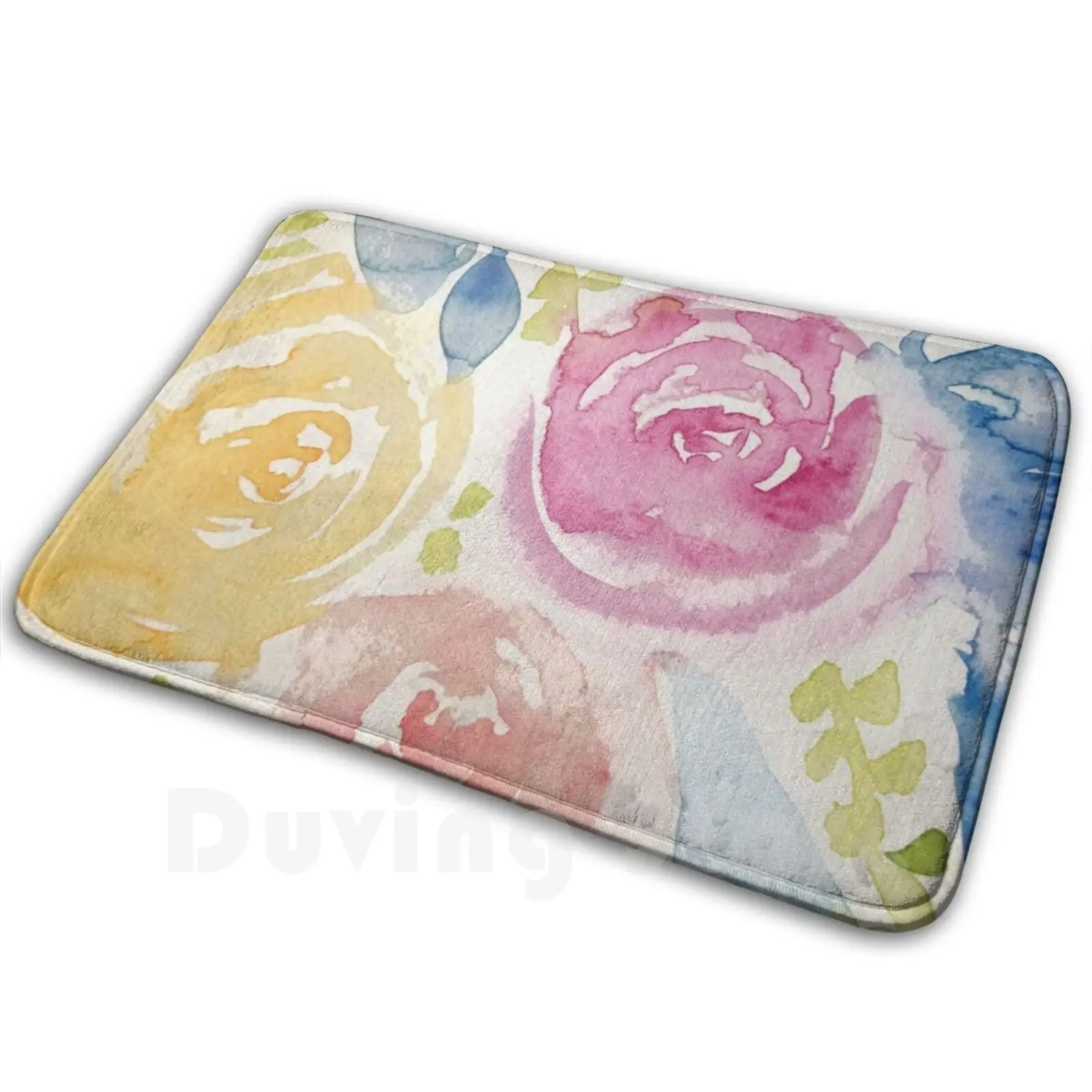 مجردة الملونة المائية الزهور حصيرة البساط السجاد المضادة للانزلاق الحصير غرفة نوم مجردة الزهور المائية الزهور المائية