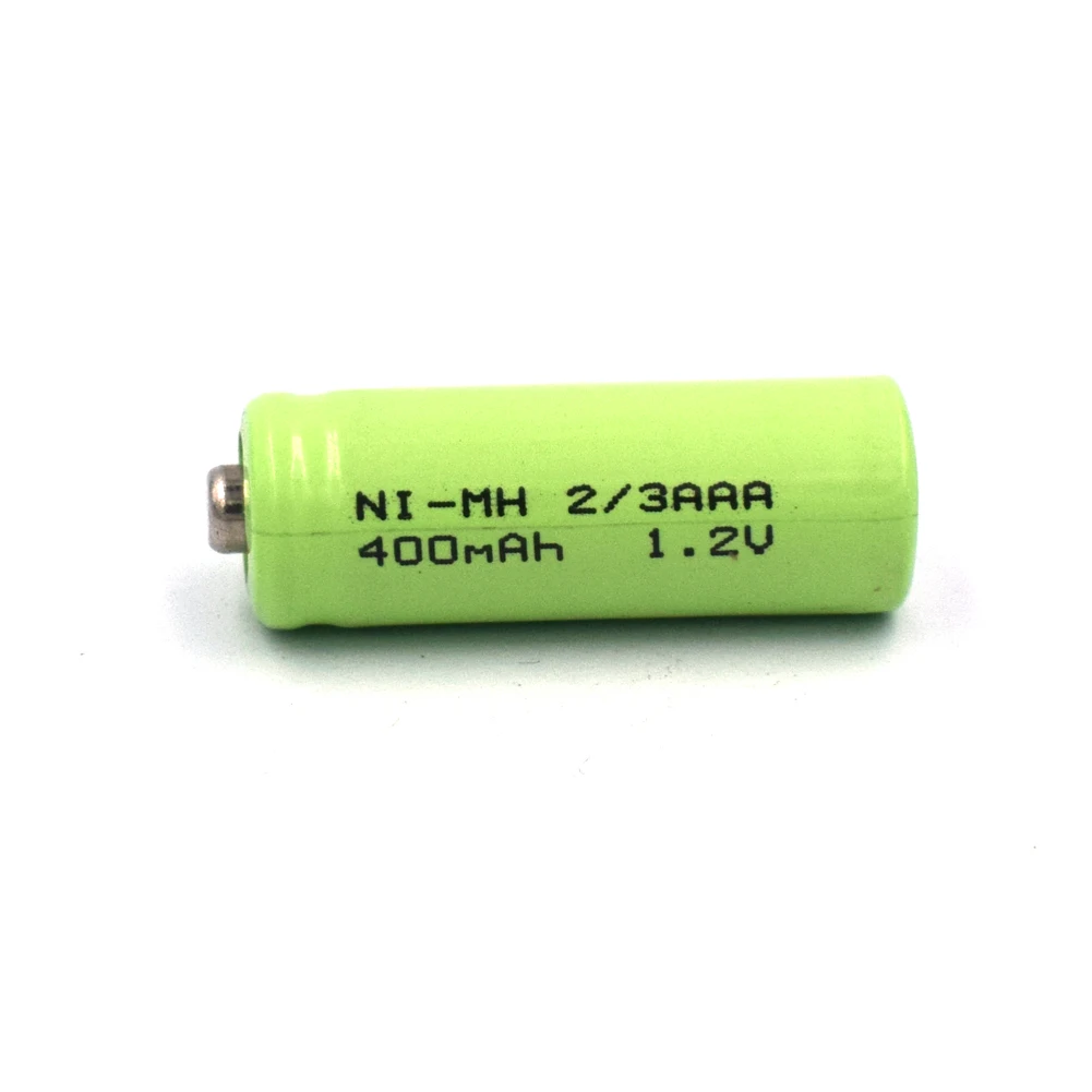 1.2V 2/3AAA Ni-Mh NiMh Moutain Top No Welding Tabs Rechargeable Battery 400mAh For electronic Toys Flash LED Ligh