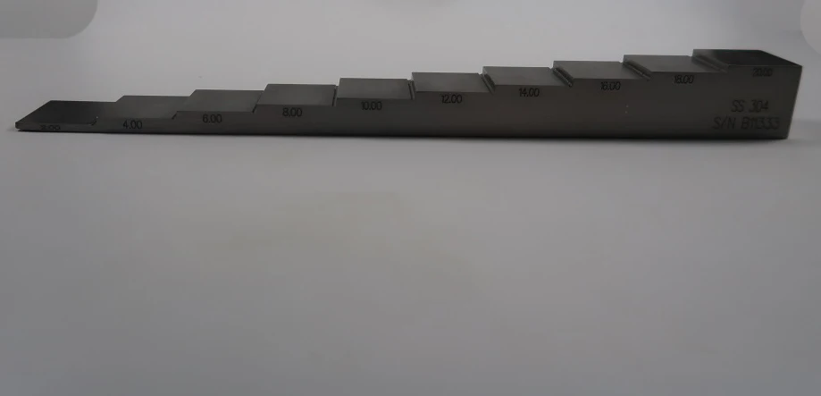 10 langkah 2-20mm 304 baja tahan karat tes kalibrasi blok tes ultrasonik blok tes untuk ultrasonik ketebalan tester