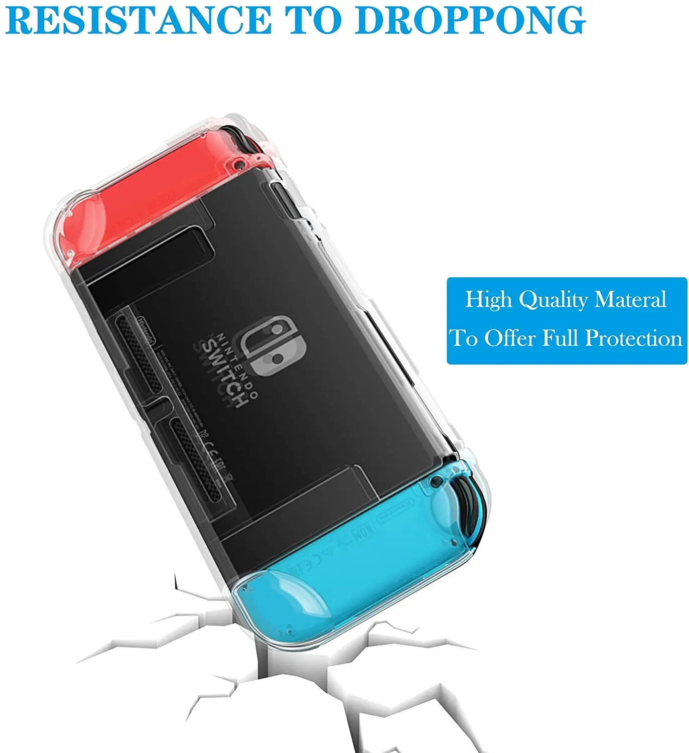 Custodia trasparente Dockable per Nintendo Switch, custodia protettiva per Nintendo Switch e Joy-Con Controller- Crystal Clear