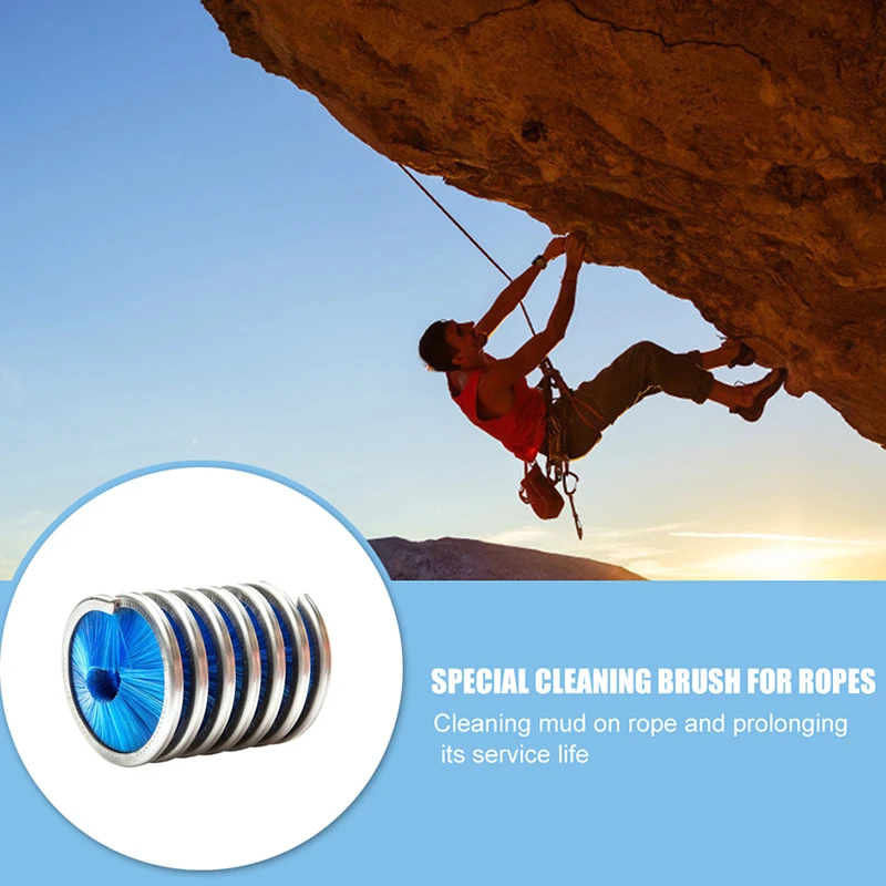 Climbing Rope Cleaning Brush Stainless Steel Shell Rock Hiking Caving Ropes Wash Brushes Outdoor Camping Tent Rope Clean Tool