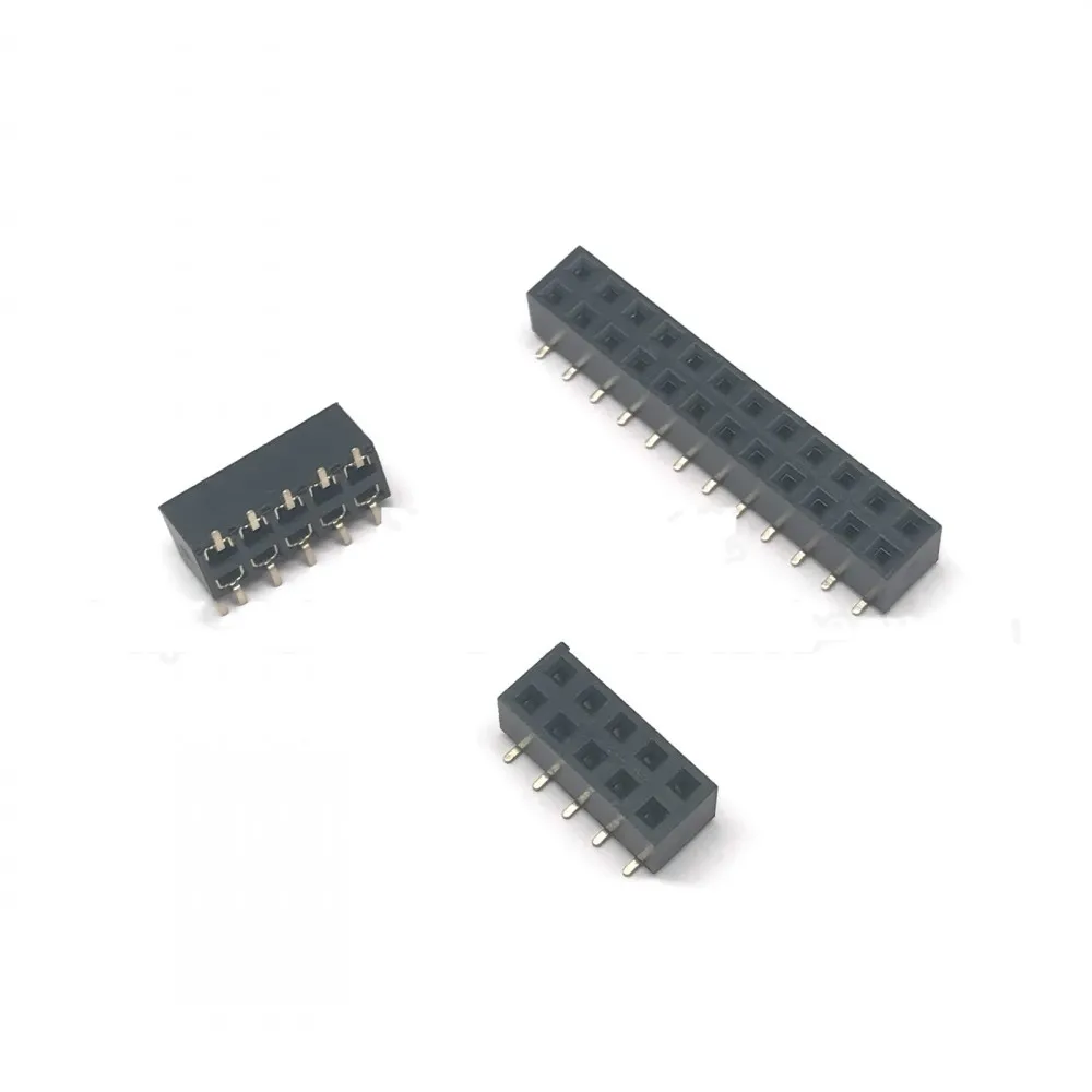 100 stücke SMT 1,27mm Zweireihige Weibliche Abtrünnigen PCB Board Pin Header buchse Stecker Pin header 2*5 2*10 2*12 2*15 2*20 2*50P SMD – Detail 3