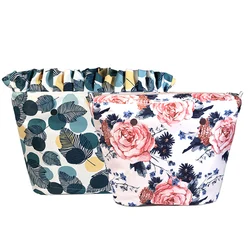 Floral Border Lining Colorful Print  Inner Zipper Pocket For Classic Mini Obag insert with inner waterproof coating for O bag