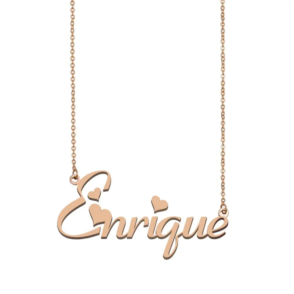 

Enrique Name Necklace Customize Nameplate Pendant for Women Girls Best Friends Birthday Wedding Christmas Mother Days Gift