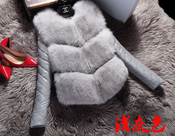 2024 Fashion Autumn Winter Coat Thick Warm Women Faux Fox Fur High-Grade Jacket XS-XXL