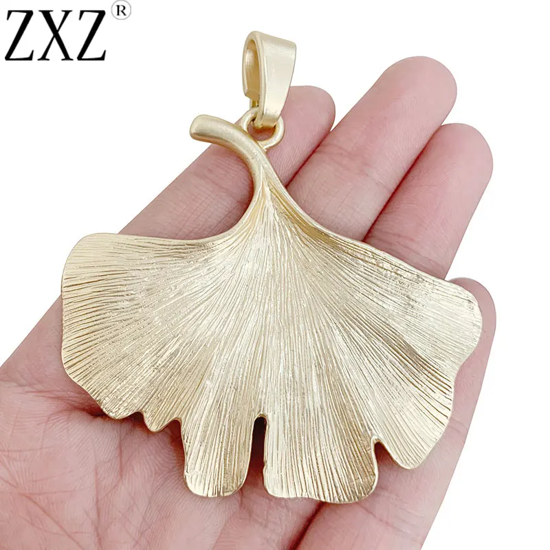 

1pc Matt Golden Tone Large Ginkgo Biloba Charm Pendant for DIY Necklace Jewelry Making Findings Crafts