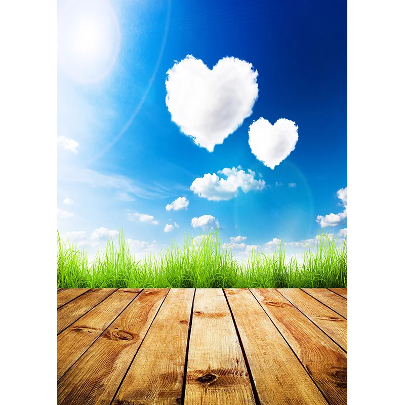 SHENGYONGBAO Spring Photography Background Leaves Flower Wood Floor Vinyl Backdrop Photo for Newborn Photocall CAT-01