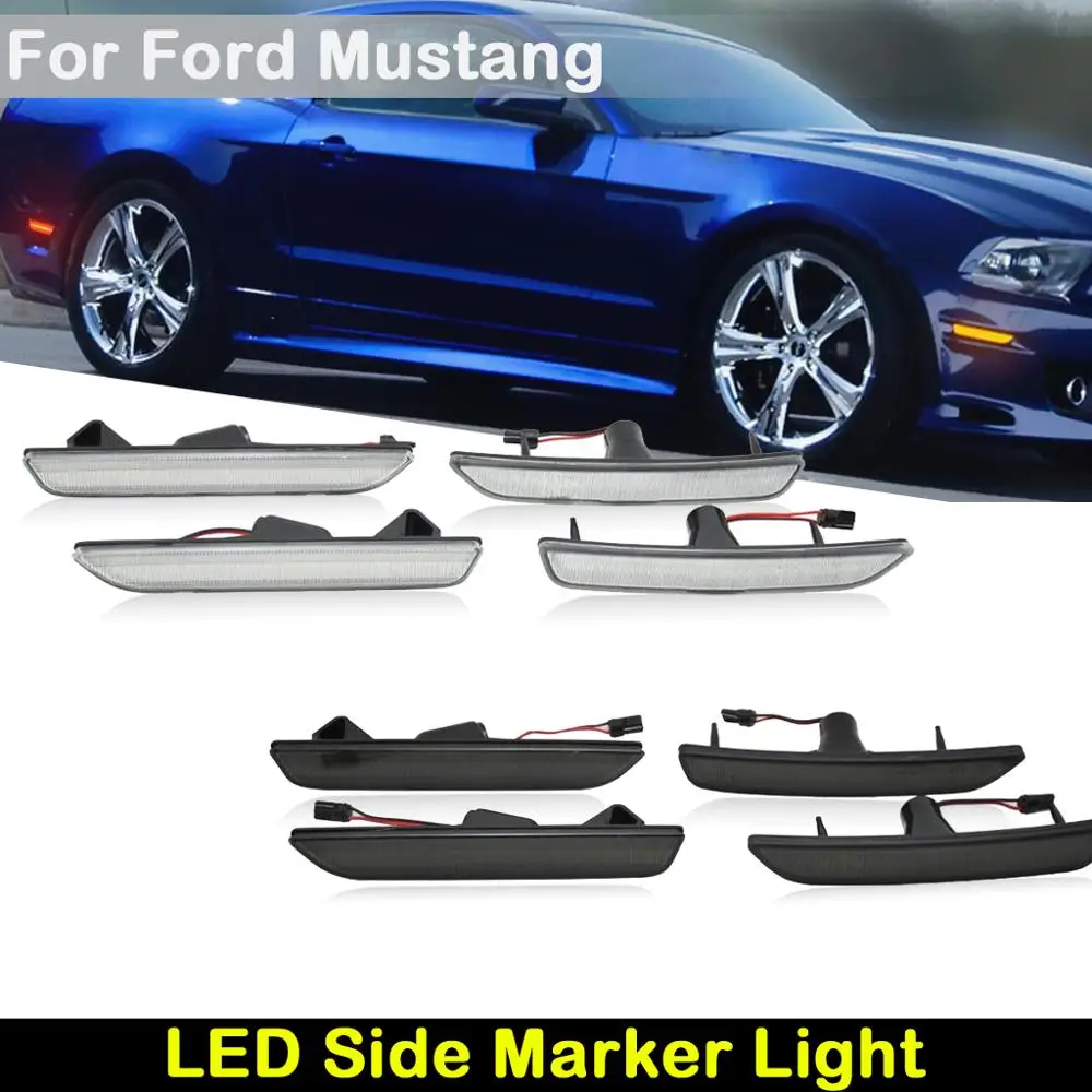 

For Ford Mustang 2010-2014 Car front Amber rear red Parking Lamp LED side marker lamp Turn Signal Light