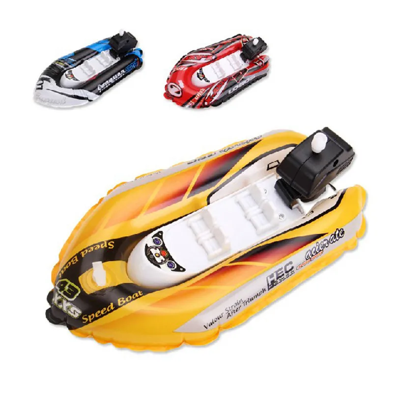 Creative inflatable pull back boat children bath toy bathroom swimming pool chain kayak hovercraft water toys for children