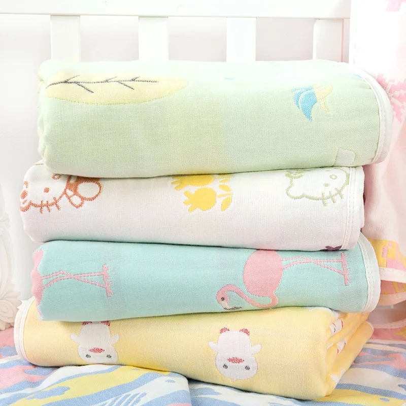 Imebaby baby blanket bath towel 110 cm and 80 cm six-layer cotton muslin newborn cover blanket child bedding blanket