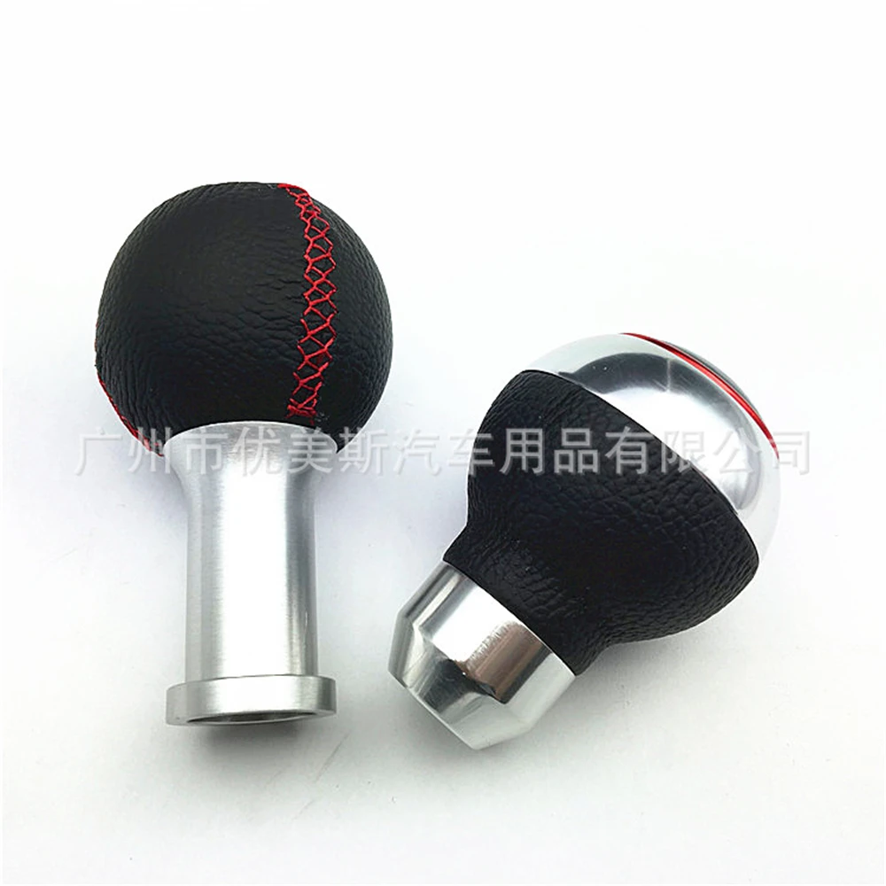 

Universal 5 Speed 5R Red Line Car Aluminum Leather Manual Gear Shift Knob Stick MT AT Red Line Gearstick Lever Shifter Knob