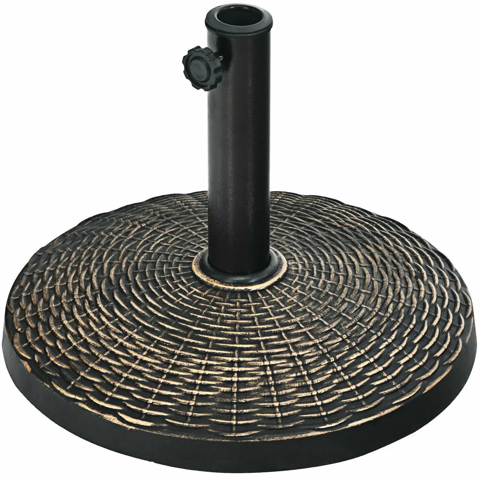 Patiojoy 22LBS Patio Resin Umbrella Base Stand Wicker Style Heavy Duty Bronze