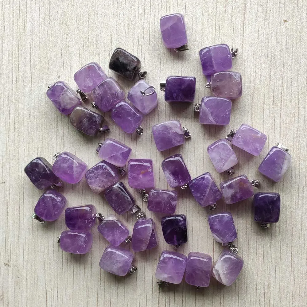 Fashion high quality natural amethysts stone Irregular shape pendants for jewelry making 50pcs/lot Wholesale free shipping