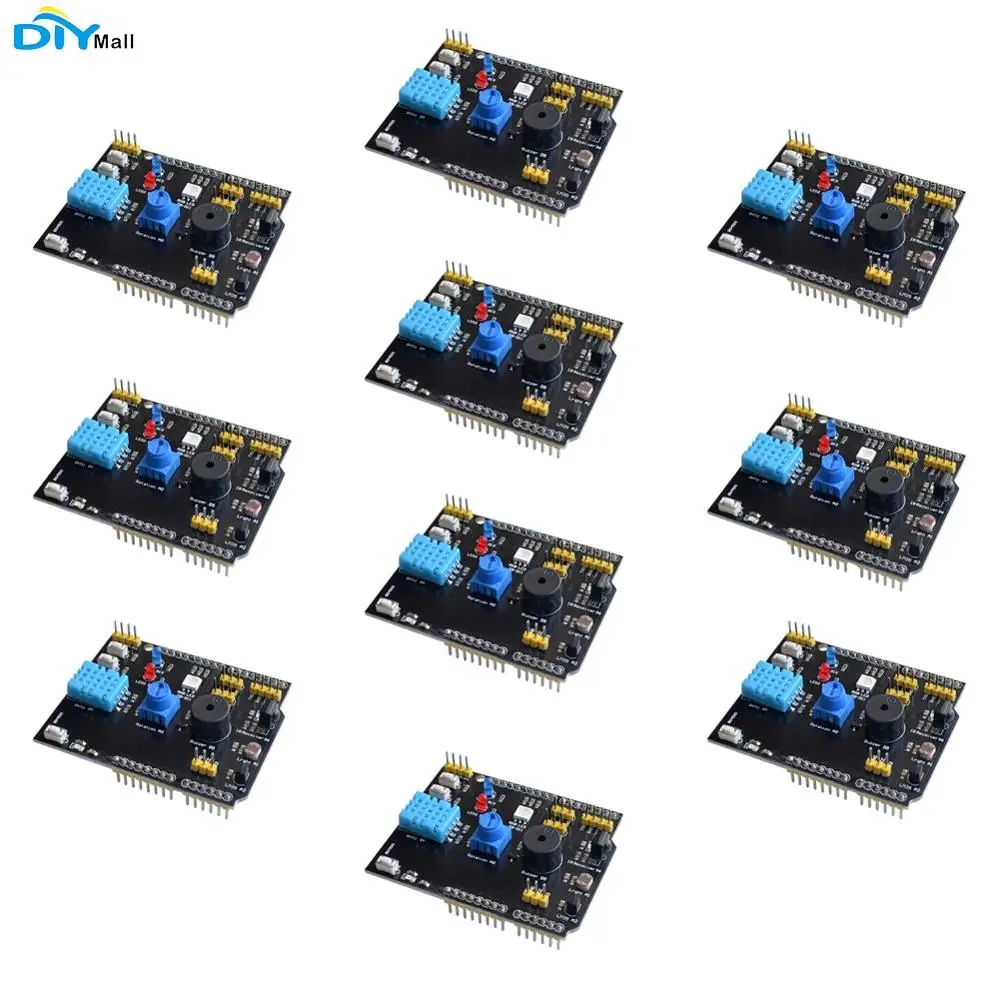 10pcs-dht11-lm35-temperature-humidity-sensor-multifunction-expansion-board-adapter-rgb-led-ir-receiver-buzzer-i2c-for-arduino