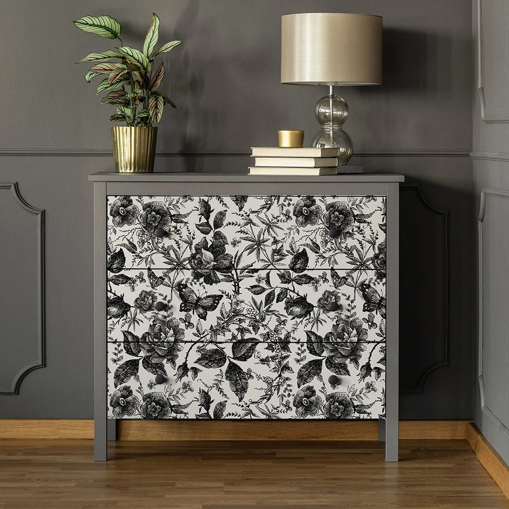 American Rustic Flower Wallpaper Vintage Rose Peel and Stick Floral Contact Paper Self Adhesive Removable Cabinet Furniture Film