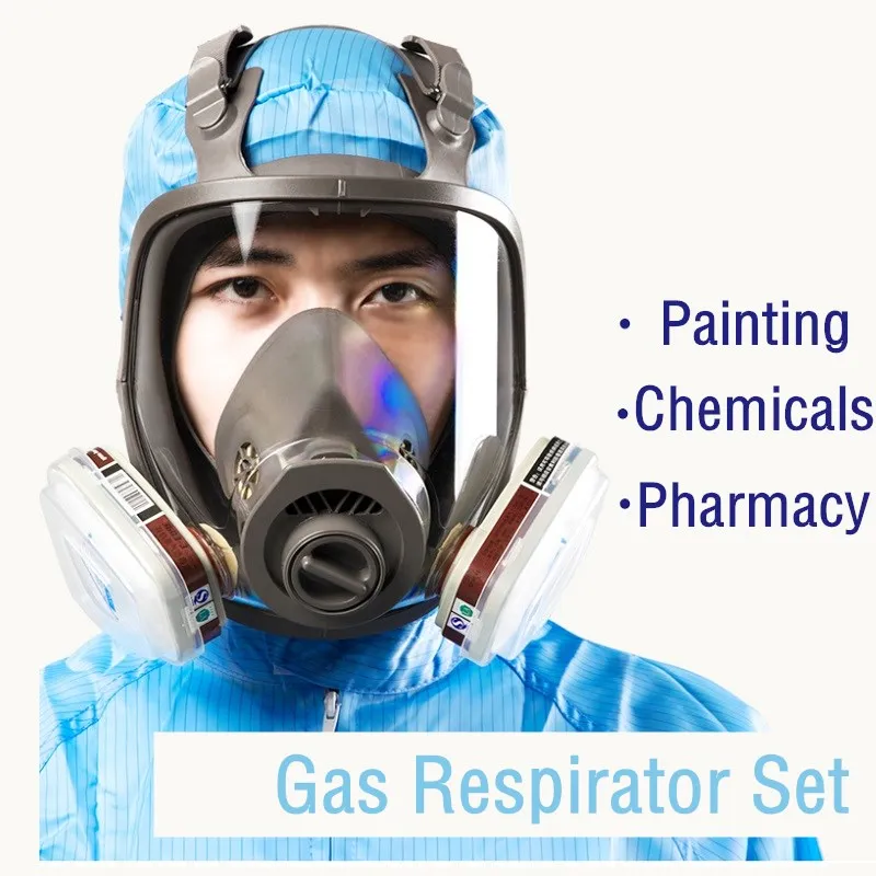 Full Face Gas Mask Respirator 6800 6001 Filters Reusable Painting Spray Odor-proof Cartridges Chemical Factory Work Protection