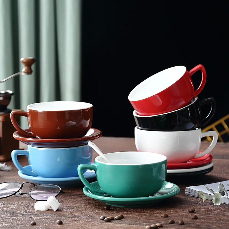 1pc 350ml Ceramic Coffee Cup Mug For Coffee Drinkware Big Mouth Mugs Solid Mate Cup of Drinking Tea Cups