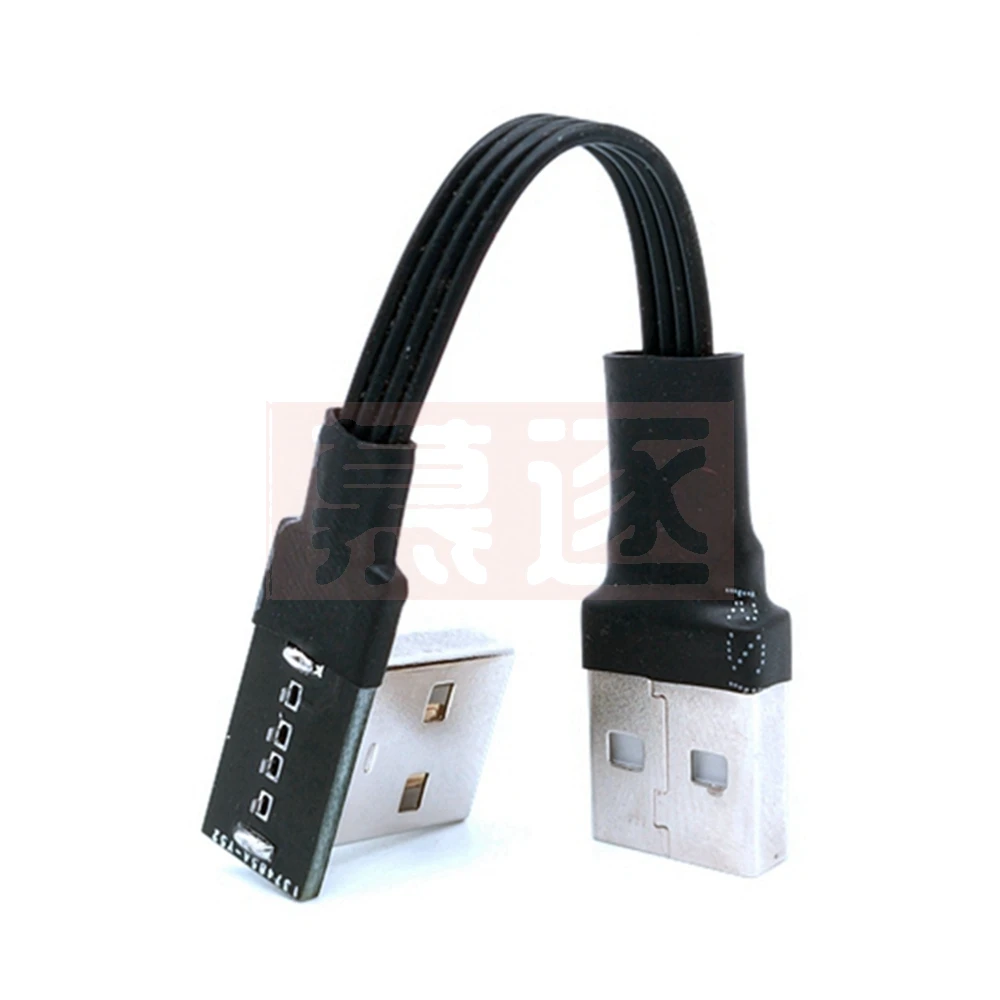 Super Flat flexible USB 2.0 A Male to Male 90 Angled Extension Adaptor cable USB2.0 male to male right/left/down/up