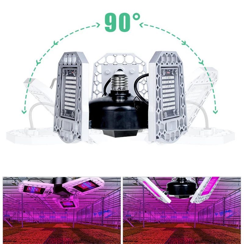 

LED Grow Light Full Spectrum LED Plant Growing Lamp 100W 200W 300W E27 Deformable Lamp E26 Growbox Indoor LED Hydroponics Light