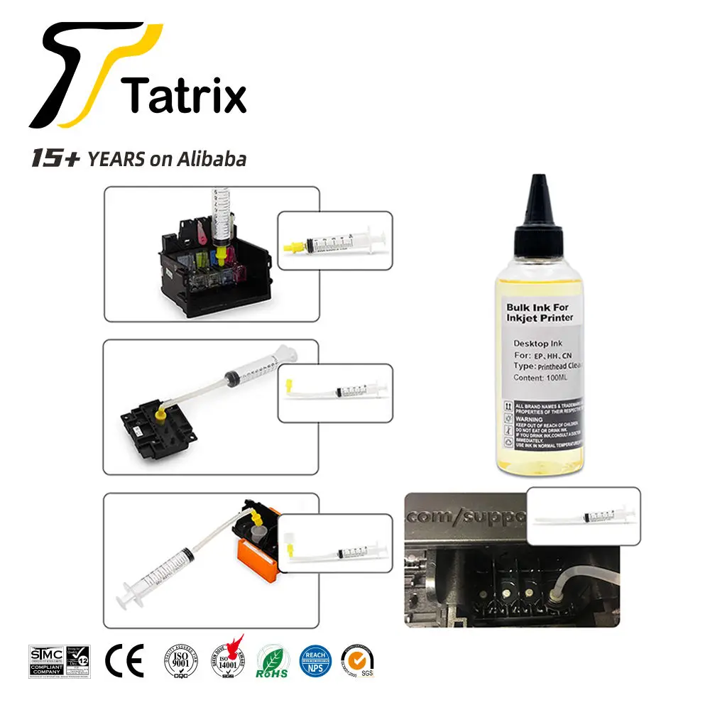 Tatrix Comaptibel inkjet Printer Cleaning Fluid Printhead Cleaner Kit Printers Liquid for Nozzle Inkjet Printers Cleaning KIT