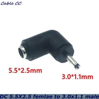 90 Degree DC Power 3.0 x 1.1mm Male to 5.5 x 2.1mm Female for Huawei S7 Acer W700 S3 S5 P3 Samsung Superbook Adapter Plug