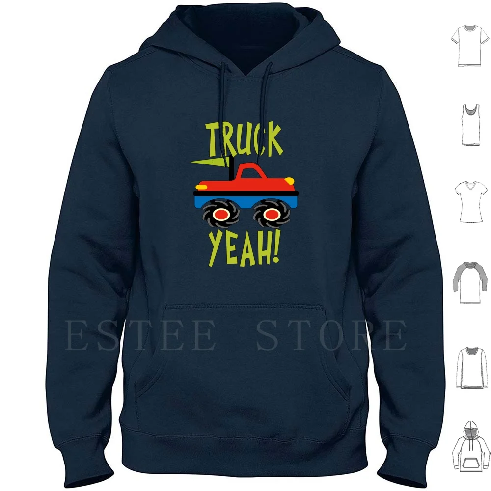 Camión Yeah Monster Red Truck Sudadera con capucha Camión de manga larga Yeah Truck Camiones Camiones para niños Truck Driver Monster Trucks Monster