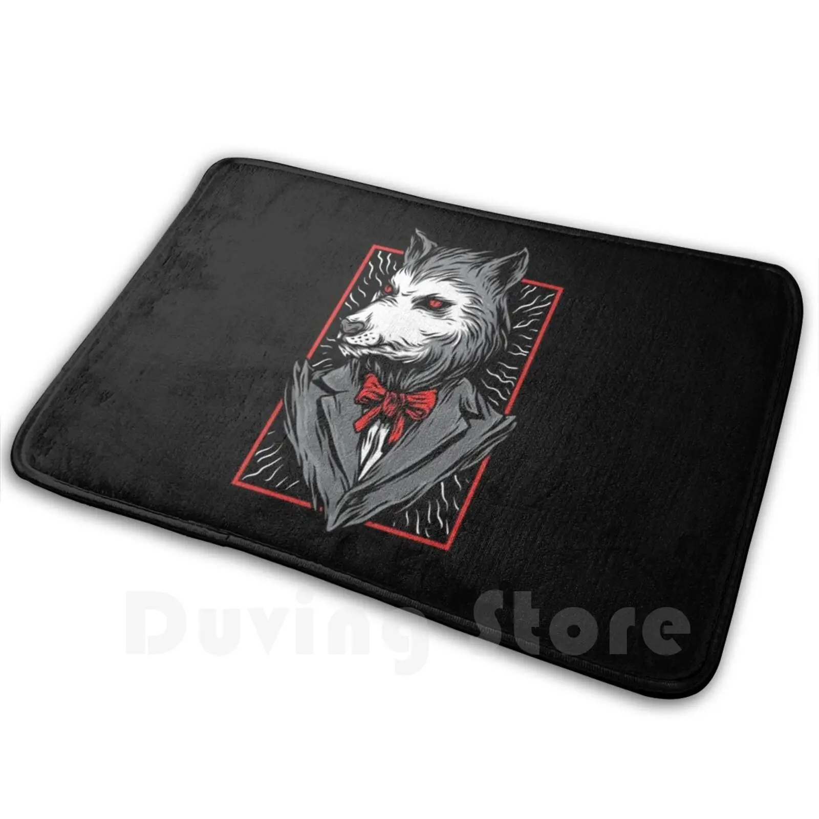 Wolf-Mafia Soft Non-Slip Mat Rug Carpet Cushion Mafia Stars Red Animal Wild Violent Gang Wolf Omerta Ganster