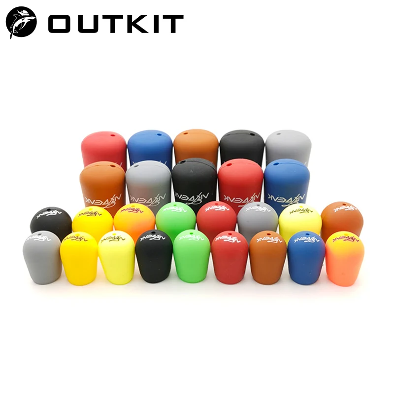 OUTKIT 1pcs Fishing Rod Handle Protective Case Silica gel Lure Rod Bottom Protector Random ColorTackle Accessories