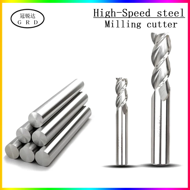 3 slot milling cutters 1mm~20mm 4mm 6mm 8mm 12mm CNC machine tool lathe chrome containing metal 3 flute milling cutters 1.5mm