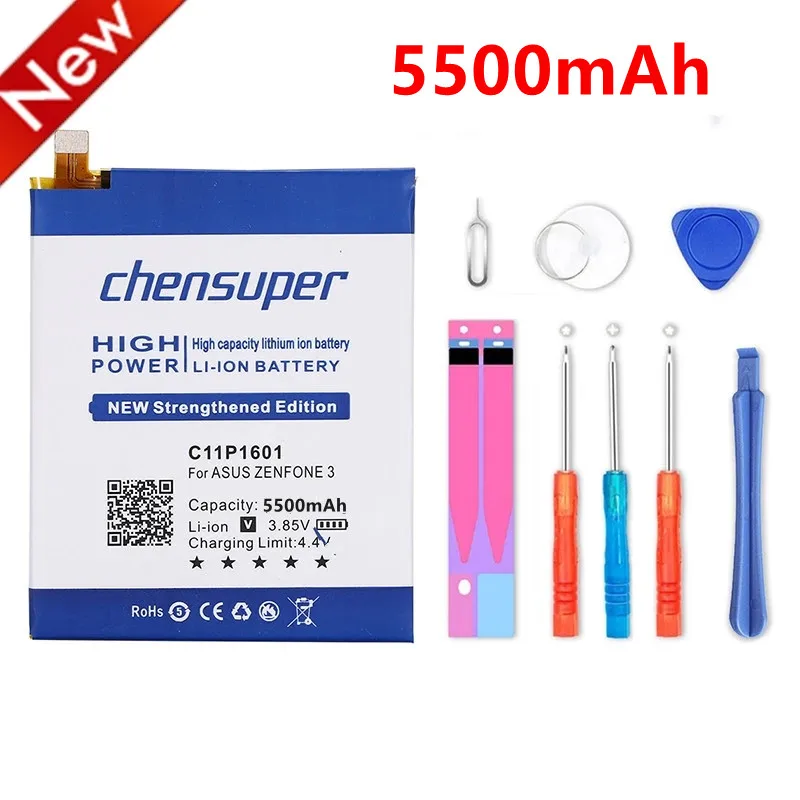 chensuper 5500mAh C11P1601 Battery For ASUS ZENFONE 3 Battery ZENFONE3 ZE520KL Z017DA For ZenFone live ZB501KL A007 Batteries