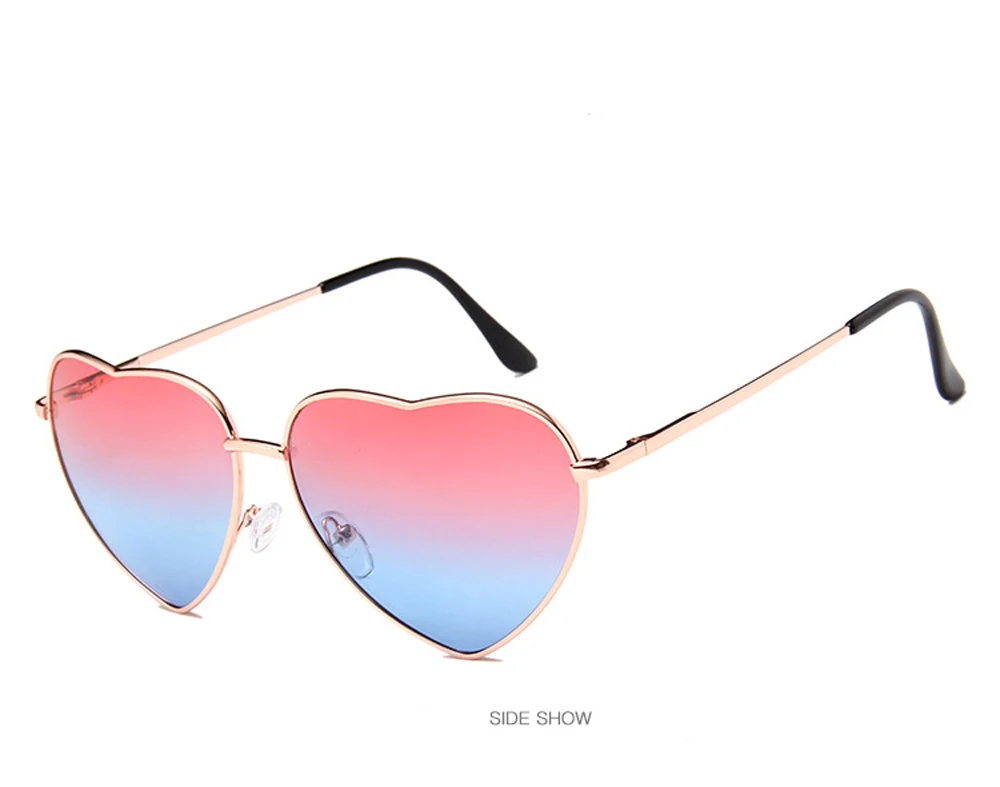 XaYbZc 2025, Vintage Herz Sonnenbrille Frauen Marke Designer Candy Farbverlauf Sonnenbrille Outdoor Brille Party Oculos De Sol – Detail 8